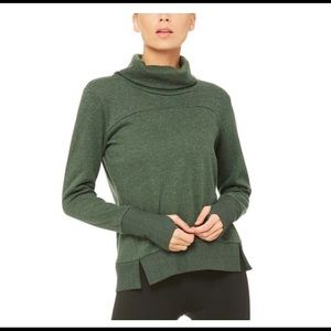 Alo yoga haze funnel neck sweatshirt HUNTER GREEN